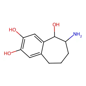 5H-Benzocycloheptene-2,3,5-triol, 6,7,8,9-tetrahydro-6-amino-, cis- structure