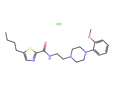 2-Thiazolecarboxamide, 5-butyl-N-(4-(2-(methoxyphenyl)-1-piperazinyl)ethyl)-, hydrochloride structure