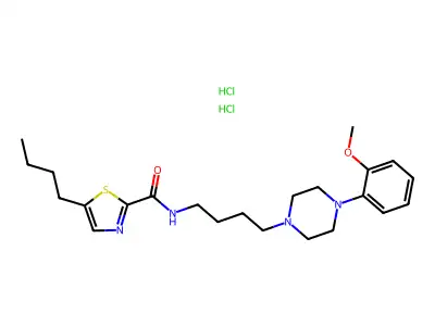 2-Thiazolecarboxamide, 5-butyl-N-(4-(4-(2-methoxyphenyl)-1-piperazinyl)butyl)-, dihydrochloride structure