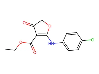 Ethyl 2-[(4-chlorophenyl)amino]-4-oxo-4,5-dihydrofuran-3-carboxylate structure