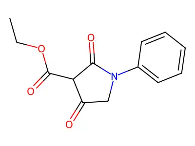 Ethyl 2,4-dioxo-1-phenylpyrrolidine-3-carboxylate structure
