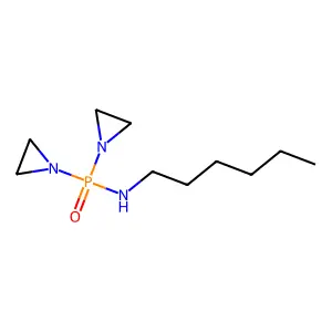 N-[bis(aziridin-1-yl)phosphoryl]hexan-1-amine structure