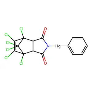 1,4,5,6,7,7-Hexachloro-N-(phenylmercuri)bicyclo(2.1)hept-5-ene-2,3-dicarboximide structure