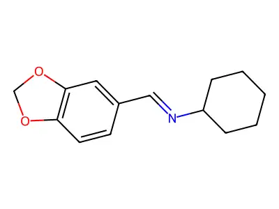 (1E)-1-(1,3-dioxaindan-5-yl)-N-cyclohexylmethanimine structure