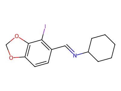 Cyclohexanamine, N-[(4-iodo-1,3-benzodioxol-5-yl)methylene]- structure