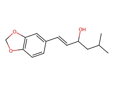 5-Methyl-1-(1,3-benzodioxol-5-yl)-1-hexen-3-ol structure