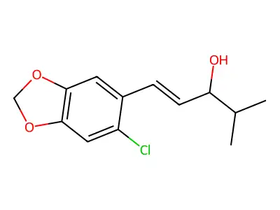 1-[2-Chloro-4,5-(methylenedioxy)phenyl]-4-methyl-1-penten-3-ol structure