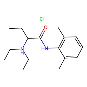 2',6'-Butyroxylidide, 2-(diethylamino)-, hydrochloride structure