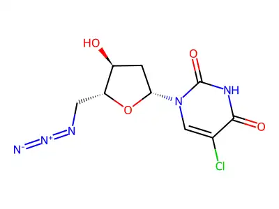 5'-Azido-5-chloro-2',5'-dideoxyuridine structure