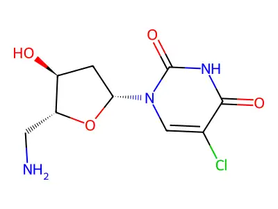 5'-Amino-5-chloro-2',5'-dideoxyuridine structure