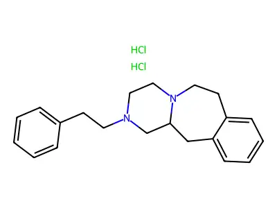 2-(beta-Phenethyl)-1,2,3,4,6,7,12,12a-octahydropyrazino(2,1-b)(3)benzazepine 2HCl structure
