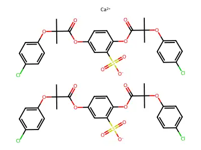 Propanoic acid, 2-(4-chlorophenoxy)-2-methyl-, 2-sulfo-1,4-phenylene ester, calcium salt structure