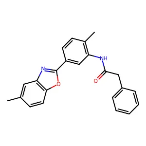 N-[2-methyl-5-(5-methyl-1,3-benzoxazol-2-yl)phenyl]-2-phenylacetamide structure