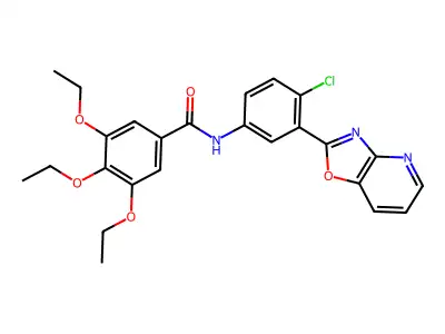 N-[4-chloro-3-([1,3]oxazolo[4,5-b]pyridin-2-yl)phenyl]-3,4,5-triethoxybenzamide structure