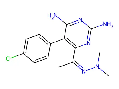 5-(4-chlorophenyl)-6-[(Z)-N-(dimethylamino)-C-methylcarbonim structure
