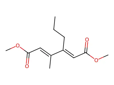 2,4-Hexadienedioic acid, 3-methyl-4-propyl-, dimethyl ester, (E,Z)- structure
