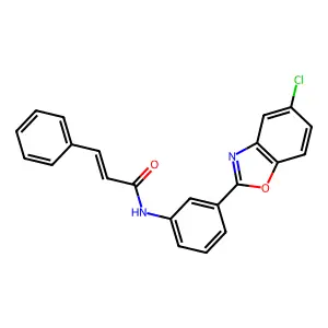 (Z)-N-[3-(5-chloro-1,3-benzoxazol-2-yl)phenyl]-3-phenylprop-2-enamide structure