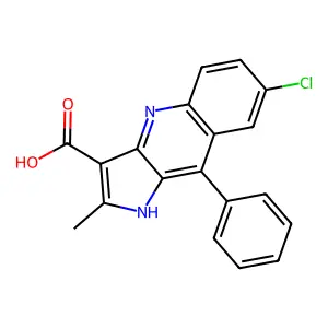7-chloro-2-methyl-9-phenyl-1H-pyrrolo[3,2-b]quinoline-3-carboxylic acid structure