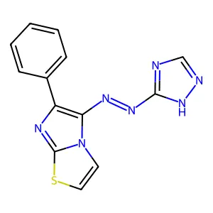 6-Phenyl-5-[(1H-1,2,4-triazol-3-yl)azo]imidazo[2,1-b]thiazole structure