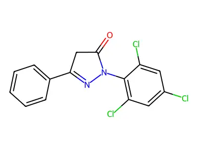 5-phenyl-2-(2,4,6-trichlorophenyl)-4H-pyrazol-3-one structure