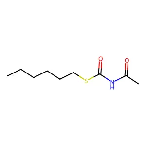 N-hexylsulfanylcarbonylacetamide structure