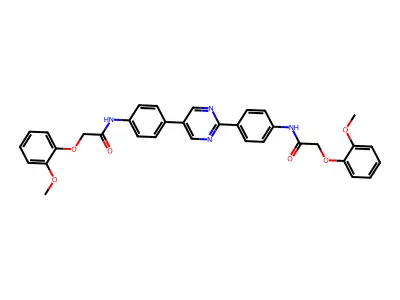 2-(2-methoxyphenoxy)-N-[4-[2-[4-[[2-(2-methoxyphenoxy)acetyl]amino]phenyl]pyrimidin-5-yl]phenyl]acetamide structure
