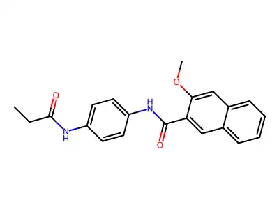 3-methoxy-N-[4-(propanoylamino)phenyl]naphthalene-2-carboxamide structure