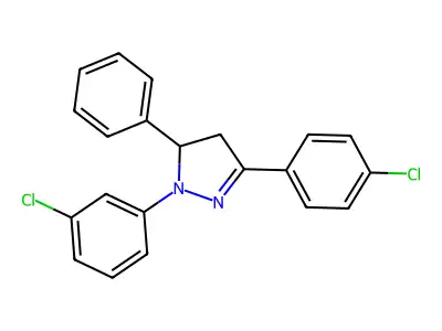 1-(3-Chlorophenyl)-3-(4-chlorophenyl)-4,5-dihydro-5-phenyl-1H-pyrazole structure
