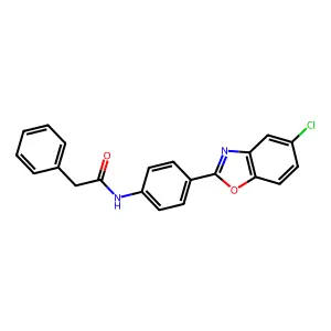 N-[4-(5-chloro-1,3-benzoxazol-2-yl)phenyl]-2-phenylacetamide structure