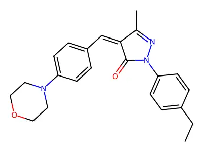 (4Z)-2-(4-ethylphenyl)-5-methyl-4-[(4-morpholin-4-ylphenyl)methylidene]pyrazol-3-one structure