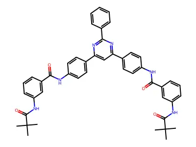 3-(2,2-dimethylpropanoylamino)-N-[4-[6-[4-[[3-(2,2-dimethylpropanoylamino)benzoyl]amino]phenyl]-2-phenylpyrimidin-4-yl]phenyl]benzamide structure