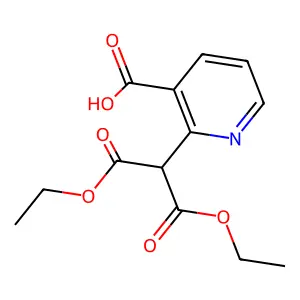 2-[2-Ethoxy-1-(ethoxycarbonyl)-2-oxoethyl]nicotinic acid structure