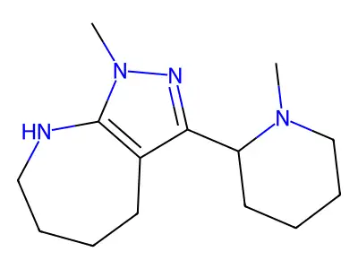 1-methyl-3-(1-methylpiperidin-2-yl)-5,6,7,8-tetrahydro-4H-pyrazolo[3,4-b]azepine structure