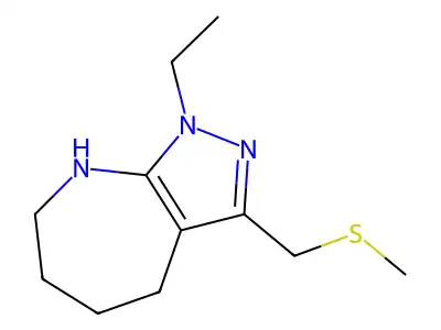 1-Ethyl-3-((methylthio)methyl)-1,4,5,6,7,8-hexahydropyrazolo[3,4-b]azepine structure