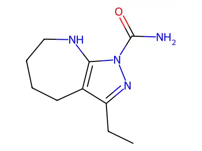3-Ethyl-5,6,7,8-tetrahydropyrazolo[3,4-b]azepine-1(4H)-carboxamide structure