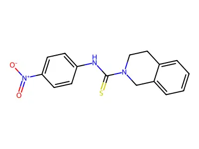 N-(4-nitrophenyl)-3,4-dihydro-2(1H)-isoquinolinecarbothioamide structure
