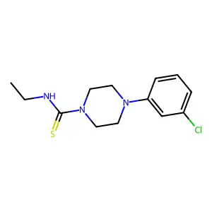 4-(3-chlorophenyl)-N-ethylpiperazine-1-carbothioamide structure