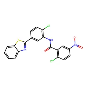 N-[5-(1,3-benzothiazol-2-yl)-2-chlorophenyl]-2-chloro-5-nitrobenzamide structure