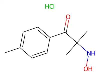 2-(Hydroxyamino)-2-methyl-1-(4-methylphenyl)propan-1-one hydrochloride structure