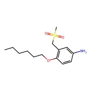 m-Toluidine, 4-(hexyloxy)-alpha-(methylsulfonyl)- structure