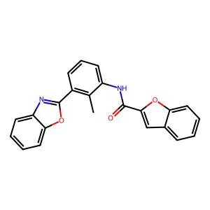 N-[3-(1,3-benzoxazol-2-yl)-2-methylphenyl]-1-benzofuran-2-carboxamide structure