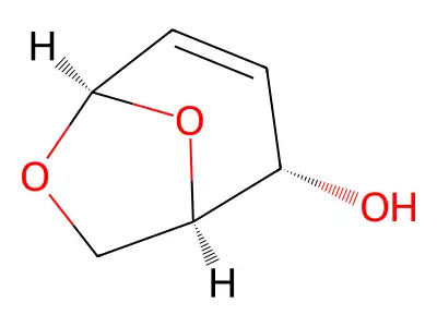 1,6-Anhydro-2,3-dideoxy-beta-D-threo-hex-2-enopyranose structure