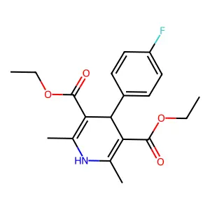 Diethyl 1,4-dihydro-2,6-dimethyl-4-(4-fluorophenyl)-3,5-pyridinedicarboxylate structure