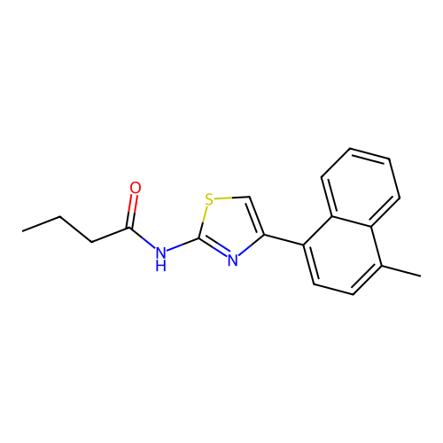 N-[4-(4-methyl-1-naphthyl)-1,3-thiazol-2-yl]butanamide structure