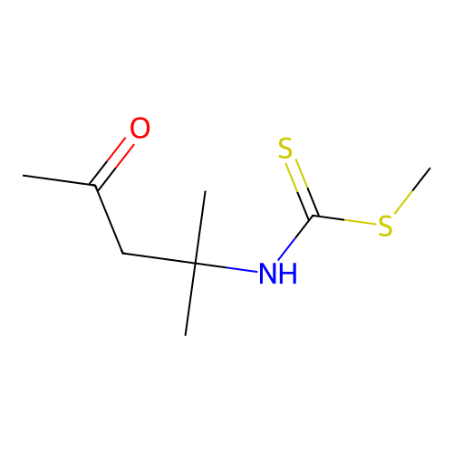 Methyl (2-methyl-4-oxopentan-2-yl)carbamodithioate structure