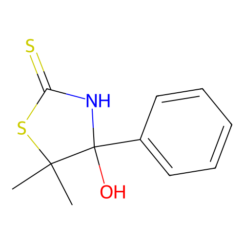 4-Hydroxy-5,5-dimethyl-4-phenylthiazolidine-2-thione structure