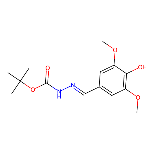 tert-butyl N-[(4-hydroxy-3,5-dimethoxyphenyl)methylideneamino]carbamate structure