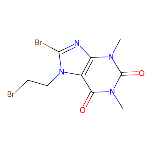 8-Bromo-7-(2-bromoethyl)-1,3-dimethyl-1,3,7-trihydropurine-2,6-dione structure