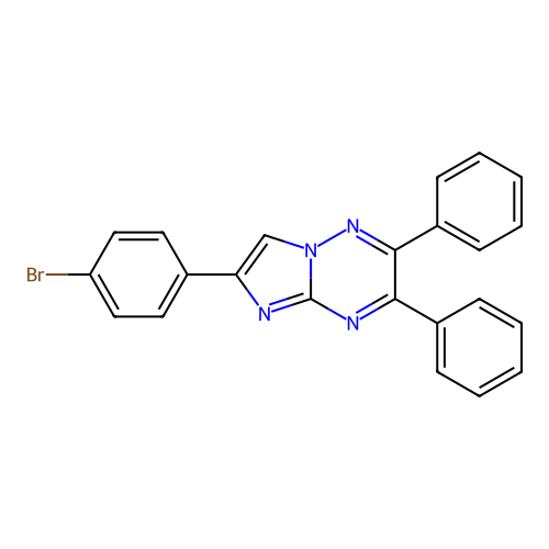 6-(4-Bromophenyl)-2,3-diphenylimidazo[1,2-b][1,2,4]triazine structure