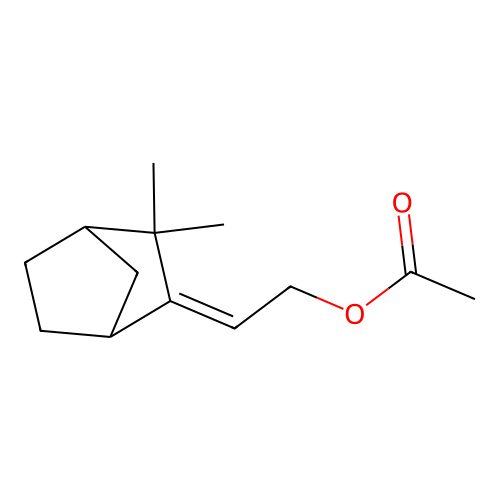Ethanol, 2-(3,3-dimethylbicyclo(2.2.1)hept-2-ylidene)-, 1-acetate structure